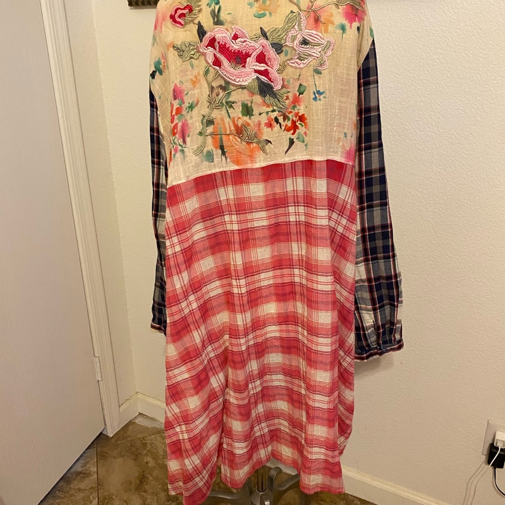 Philosophy Multicolor Plaid Long Sleeve Dress
